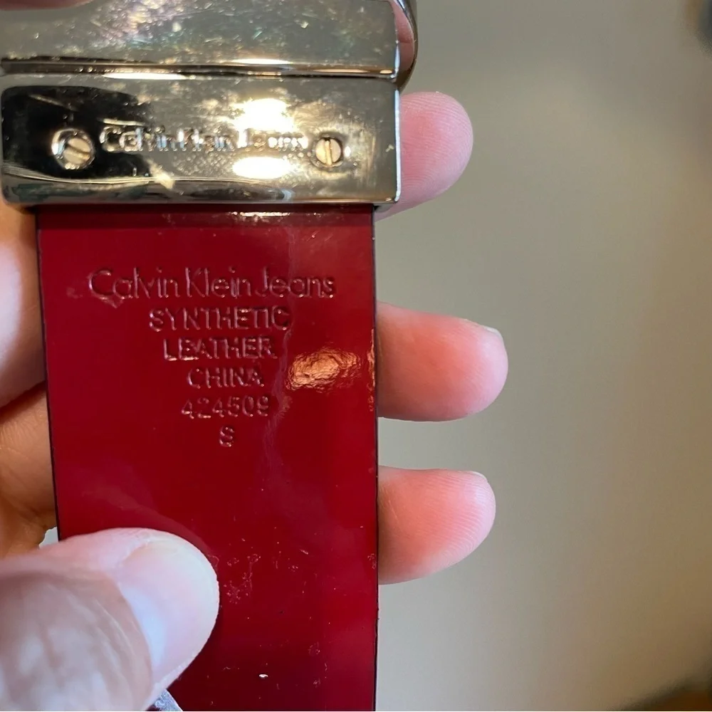Calvin Klein Black or Red  Patent Leather Belt Reversible
